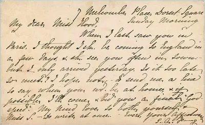 Londra — cartolina postale datata luglio 1878 — editore non identificato — Verso