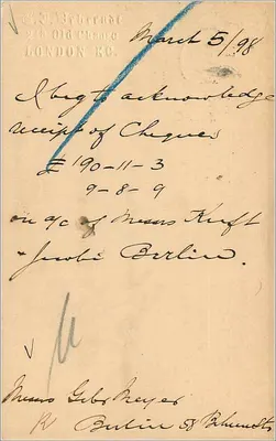 Carte postale de Londres à Berlin — Union Postale Universelle, timbre 1 penny — Verso