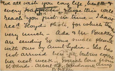 Birmingham - Grã-Bretanha e Irlanda — União Postal Universal — número de série não visível — Verso