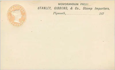 반펜니 우표가 있는 우표카드 — Stanley, Gibbons & Co., Plymouth, 187 — 뒷면