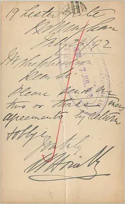 Cartão postal britânico — selo de meia pence — carimbo de Nottingham 4 de julho de 1902 — Verso