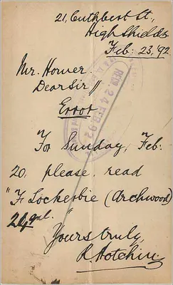 Carta postal britânica — correspondência para Londres — editor não visível — Verso