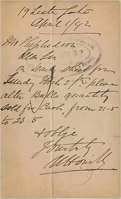 Carta postal de Peshawar — enviada de Peshawar em 1902 — editor não visível — Verso
