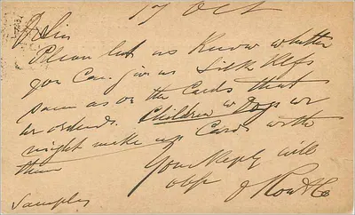 Glasgow — cartolina postale datata 17 ottobre 1902 — editore anonimo — Verso