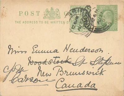 Carta postal de viajante — Editor não visível — datada por volta de 1907