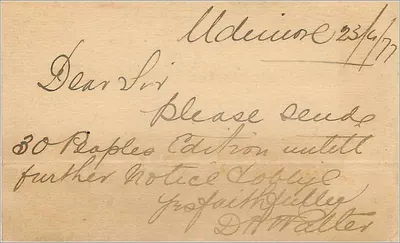 Carta postal inglesa — endereço em Leeves, Sussex — selo de meio penny e carimbo postal — Verso