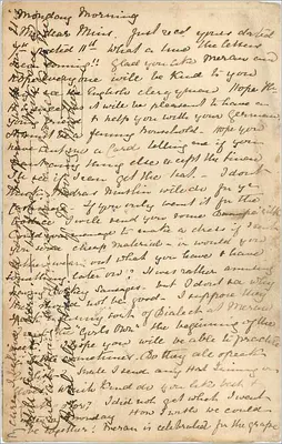 Meran — Carta postal enviada de Brighton, 1886 — Union Postale Universelle — Verso