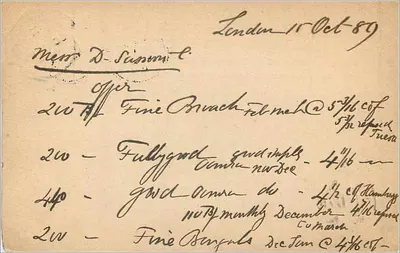 Carte postale de Londres à Vienne — Union Postale Universelle — timbre 1 penny — Verso