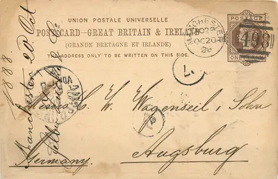 Manchester — carta postal comercial — Felber, Jucker & Co.