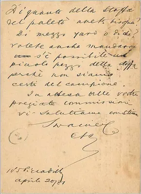 Londres — carta postal enviada para Bologna — União Postal Universal — Verso