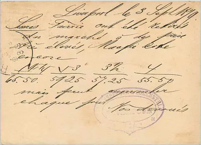Liverpool — tarjeta postal de viaje — Union Postale Universelle, editada por Great Britain — Reverso