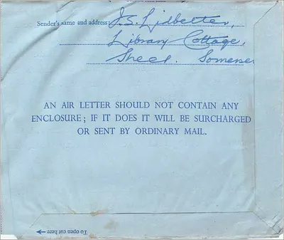 Mercosse — Lettre aérienne — 6 pence — Verso