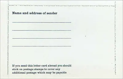 Carta postal carta — 5 pence — Royal Mail — Verso