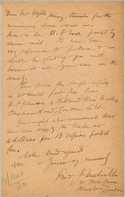 Carte postale de Londres — Great Britain & Ireland — éditeur Union Postale Universelle — Verso