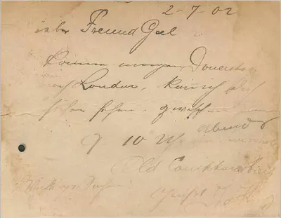 Carta postal de Londres — destino Kitchener, destino manuscrito — editor não visível — Verso