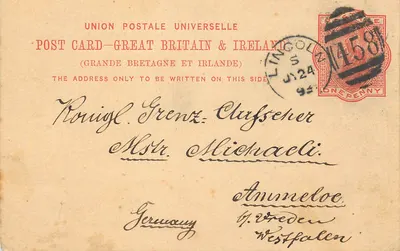 Carta postal de Londres — União Postal Universal — selo de 1 penny