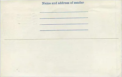 Ansichtskarte ohne Bild — Stamford, Lancashire — 5d-Stempel und Poststempel vom 21. Dezember 1970 — Rückseite