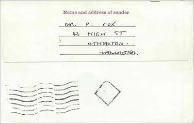 Atherton — Manchester — General Accident — 3 timbres et cachet d'usage — Verso
