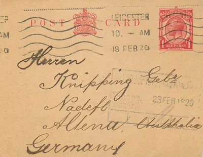 Leicester — carta postal comercial — correio britânico