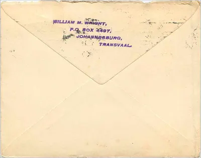 Johannesburg — Transwaal — Zjednoczone Królestwo Afryki Południowej — 1917 — 1d King George V — Rewers