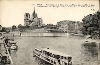 PARIS — Panorama sobre a Seine capturado perto da Notre-Dame e da Île St-Louis — A. P. n°42