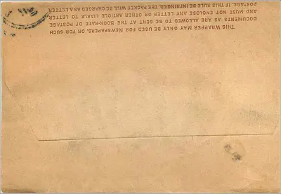 Carta postal ao editor de 'Sporting World' — Nova York — selo de 2¢ Pennys — Verso