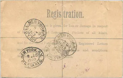 Cartolina di registro — New York — American Express Co. — C66bh No. 23 — Verso