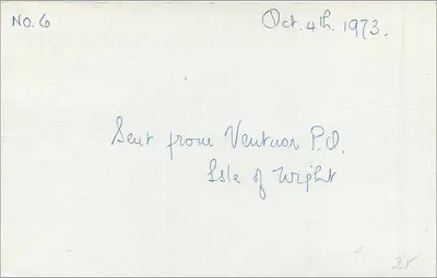 Ilha de Wight — Ventnor — carta postal aérea — Verso
