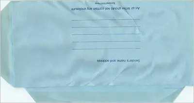 Carta aérea da Ilha de Man — selo 7p e carimbo 'UPRATED' — editor Isle of Man — Verso