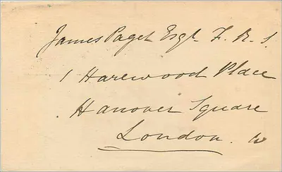 Cullompton — Ansichtskarte vom Februar 1874 — Verlag nicht sichtbar — Rückseite