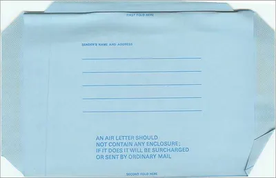 Bolso aéreo azul — sello 4p VC10 — editor Royal Mail — Reverso