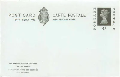 Carte postale réponse payée — Royaume-Uni — éditeur non visible