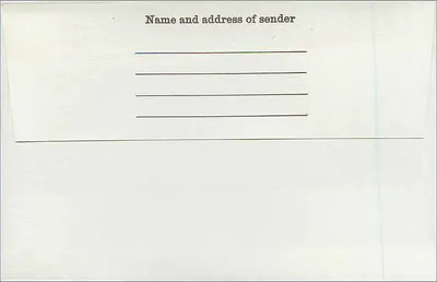 Carta postal em branco — selo de 4 pence — editor não visível — Verso