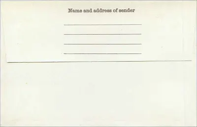 Carta postal em branco — selo de 4 pence — editor não visível — Verso