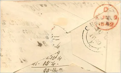 Margate, Ilha de Kent — cartão postal por volta de 1842 — editor desconhecido — Verso