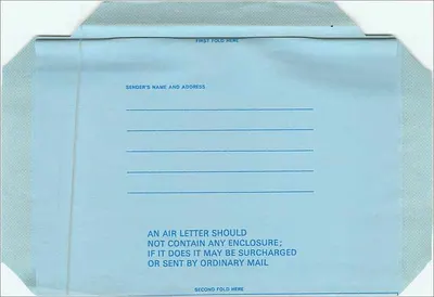 Poczta lotnicza przez samolot — znak 5p VC10 — Royal Mail — Rewers
