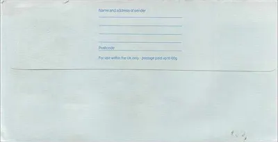 Carta postal - Consulado da Austrália em Manchester — Royal Mail, 1989 — Verso