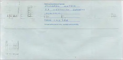 Carta urgente para o Consulado australiano em Manchester — Lincoln Post Office, 27 de abril de 1969 — Verso
