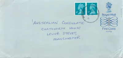 Manchester — Correio para a Austrália — Royal Mail