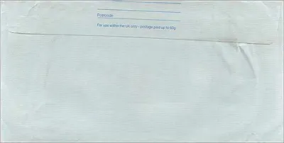 Carta postal enviada à embaixada australiana em Manchester — selo Royal Mail 1£, carimbo de Manchester — Verso