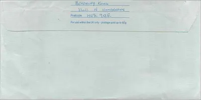 Ansichtskarte gesendet von Manchester an das australische Konsulat in Manchester — Royal Mail, 1£ Briefmarken, Entwertung Manchester — Rückseite