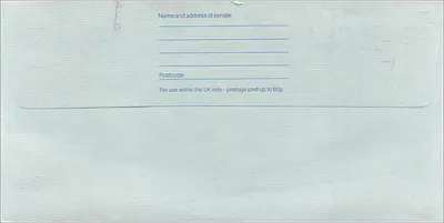 Envelope postal Reino Unido — Consulado Australiano, Manchester — Royal Mail — Verso