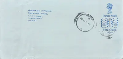 Carta postal First Class — Birmingham — Royal Mail