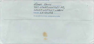 Ansichtskarte aus Leeds — Australian Consulate, Manchester — Royal Mail 1987 — Rückseite