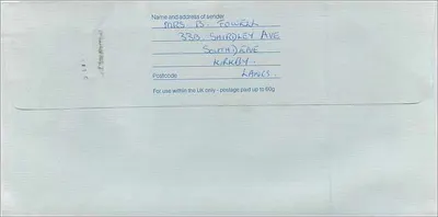 Australasia House Consul — Chatsworth House, Lever Street, Manchester — Royal Mail — Rückseite