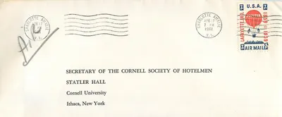 Cornell University — Sociedade dos Hoteleiros — Charlotte Amalie, Ilhas Virgens, 1961