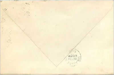 Oxford — carta postal enviada para Syracuse — selos e carimbo de envio — Verso