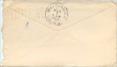 Cortland, N.Y. — Miss Myrtis J. Thayer, Milburn, N.J. — Verlag nicht sichtbar — Rückseite