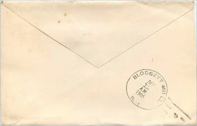 Blodgett Mills — New York — sobre postal — Reverso