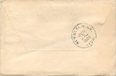 Saint Charles (Illinois) — carta remetida para Berlin (N.Y.) — selo de 2 centavos — Verso